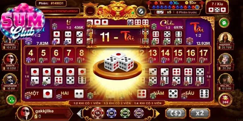 Tỷ lệ cược tài xỉu SUMCLUB cao Tỷ lệ cược tài xỉu SUMCLUB cao